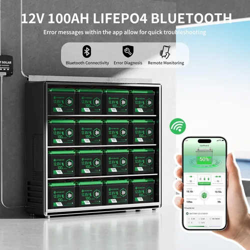 Miniatura 3 de Batería LiFePO4 Bluetooth de 12 V 100 Ah, batería de litio del grupo 24, corte de baja temperatura, BMS inteligente de 100 A, batería LiFePO4