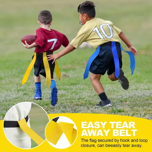 Miniatura 4 de Juego de fútbol con bandera, cinturones de fútbol ajustables para 14 jugadores, contiene 42 banderas de fútbol, 8 conos de práctica, fútbol