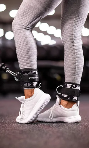 Miniatura 2 de Fitgriff® Correas de tobillo V1 para máquina de cable (2 piezas) - Equipo de entrenamiento para gimnasio - Accesorio de polea para piernas, correas