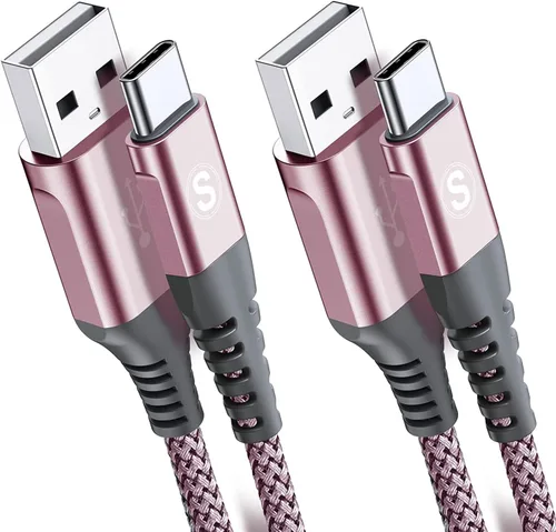 Miniatura 19 de sweguard Cable USB tipo C de 3.1A de carga rápida [2 unidades, 6.6 pies + 6.6 pies], cargador USB-A a USB-C, cable trenzado de nailon para Samsung