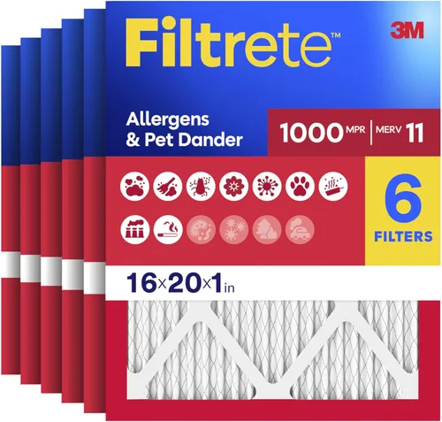 Filtrete - Filtro de aire MERV 11 y MPR 1000, 16 x 20 x 1 pulgadas, filtro electrostático plisado de 1 pulgada para 3 meses, para caldera y aire