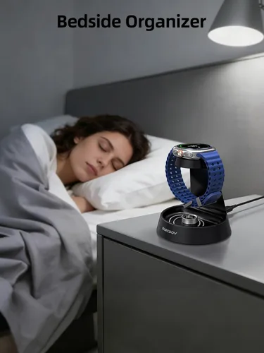 Miniatura 8 de Cargador de reloj para Samsung - Soporte de cargador para Galaxy Watch 8 con módulo magnético integrado, estación de carga inalámbrica para Samsung