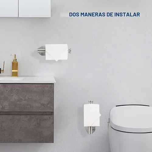 Miniatura 3 de NearMoon Portarrollos de papel higiénico autoadhesivo, acero inoxidable SUS304 de alta calidad resistente a la oxidación sin necesidad de Níquel