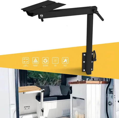 Miniatura 6 de EzeXpreze Pierna de mesa ajustable para RV, rotación de 360 grados en aleación de aluminio, desmontable, Soporte de mesa para RV, altura ajustable
