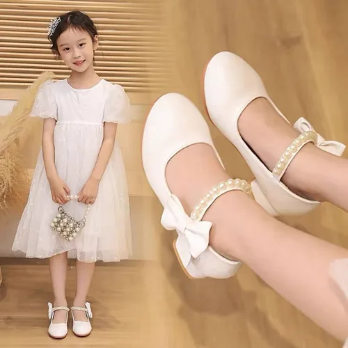 Miniatura 4 de TangDao Zapatos de vestir para niñas, zapatos Mary Jane, zapatos de princesa con lazo, zapatos de tacón para bodas, fiestas, bailes, zapatos planos