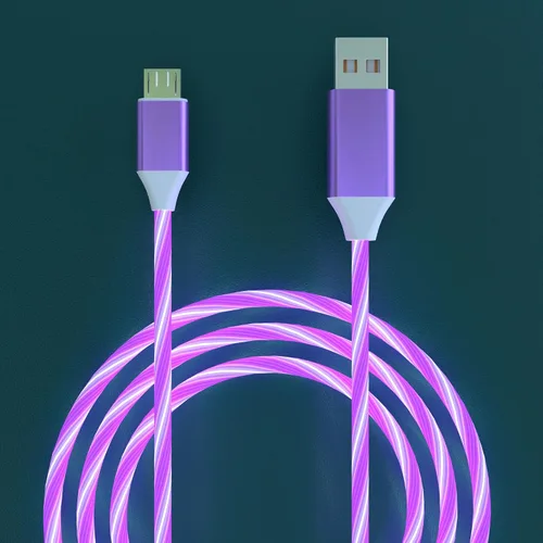 Miniatura 4 de Cable de carga micro USB, cable de carga brillante con luz LED de 6.6 pies, cable de carga rápida para Samsung Galaxy S7 S6 S5, Note 5, Kindle