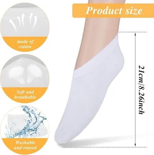 Miniatura 3 de 3 pares de calcetines hidratantes para pies secos, reparación de talón agrietado, calcetines de algodón de loción durante la noche, gel spa mejora