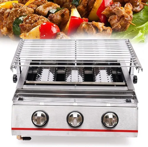 Miniatura 10 de Parrilla eléctrica para barbacoa, parrilla eléctrica profesional de 1500 W, parrilla de mesa de campamento, parrilla de acero inoxidable para uso