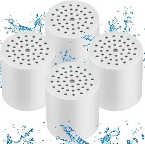 Paquete de 4 filtros de repuesto para filtro de ducha de 15 etapas con cabezal de ducha de vitamina C de repuesto para agua dura por Cenipar