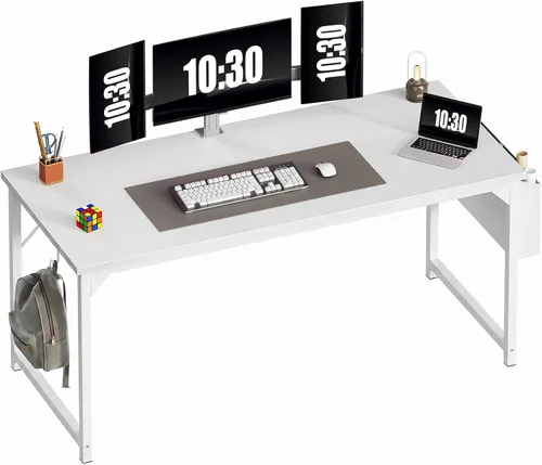 Miniatura 26 de OLIXIS Escritorio de computadora de 44 pulgadas, escritorios de oficina en casa para espacios pequeños, mesa de estudio, escritura, trabajo