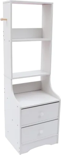 Cómoda de 2 cajones con almacenamiento superior, mesita de noche, mesita de noche, armario de almacenamiento con estante abierto, amplio espacio de