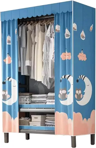 Miniatura 13 de large closets Large Closet Metal Frame Clothes Closet with Thick Cloth Cover Closet for Clothes Saves Space Portable Wardrobe Closet Space-saving