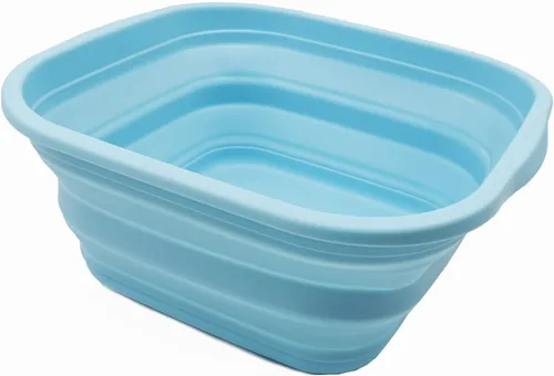 SAMMART Tina plegable de 5.5 L (1.4 galones) - Tina plegable - Lavabo portátil - Tina de plástico que ahorra espacio (Sea Angel, 1)
