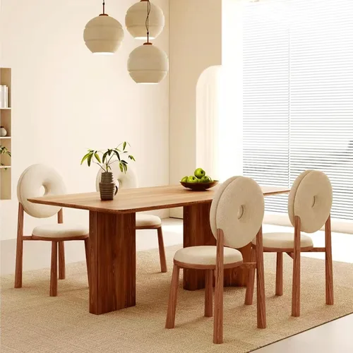 Miniatura 8 de Donut Dining Chairs,Makeup Chair,Kitchen Room Chairs Nordic Back, Dining Room with Metal Legs,Living Room Chair for Home Bedroom Cream Wind Brownish