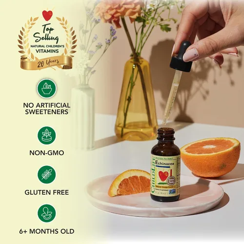 Miniatura 4 de CHILDLIFE ESSENTIALS Echinacea for Kids - Gotas de equinácea para niños, tintura de vitaminas, suplemento sin alcohol para bebés, niños pequeños