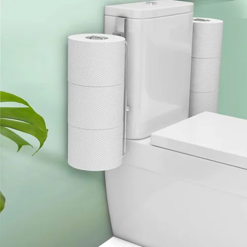 Miniatura 58 de Conworld Soporte de pared para almacenamiento de papel higiénico, dispensador portarrollos de papel higiénico sobre el tanque de reserva