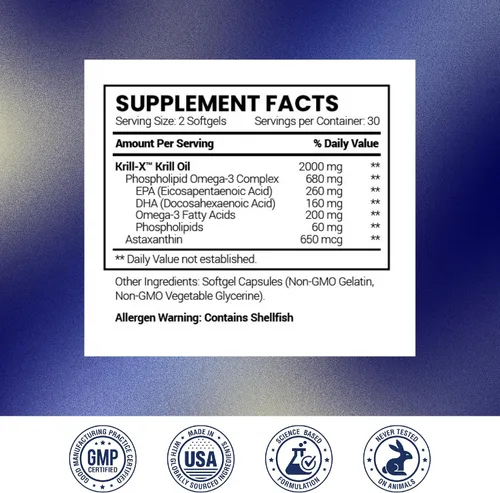 Miniatura 7 de Research Verified Aceite de krill antártico, mejora la función cardíaca, aumenta la cognición, 2000 mg, 360 cápsulas blandas, suministro para 6