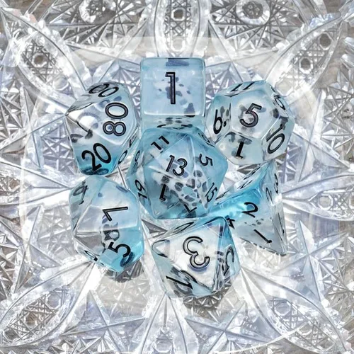 Miniatura 21 de Sage's Portal Juego de dados DND de resina para familiares de dinosaurios y reptiles, juego de dados poliédricos para Dungeons and Dragons RPG
