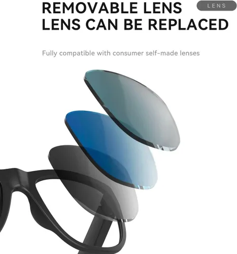 Miniatura 9 de GS01 Smart Bluetooth Gafas de sol, gafas de sol de audio con altavoz, lente polarizada UV400, música abierta del oído, control táctil