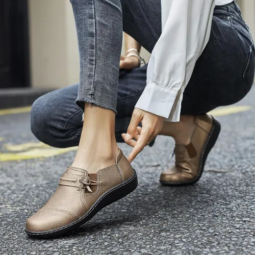 Miniatura 7 de LAZYPOP Mocasines de cuero clásicos y cómodos para mujer, bonitos zapatos de vestir informales, ligeros, para caminar, zapatos planos