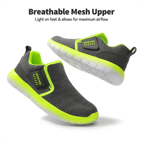 Miniatura 3 de DREAM PAIRS Zapatos deportivos para niños y niñas, tenis EZ-Ons MightyMovers para correr, atlético, descalzo, sin caída, tenis deportivos