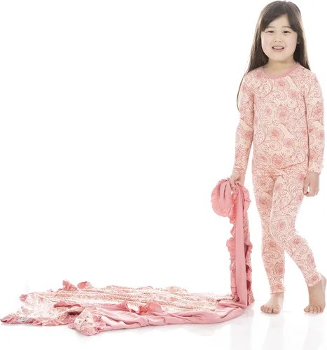 Miniatura 152 de KicKee Pants Conjunto de pijama de manga larga con estampado de piezas