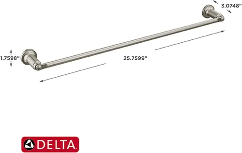 Miniatura 8 de Delta Saylor 73524-SS - Toallero de acero inoxidable de 24 pulgadas para baño, toallero de pared para baño, soporte para toalla de pared