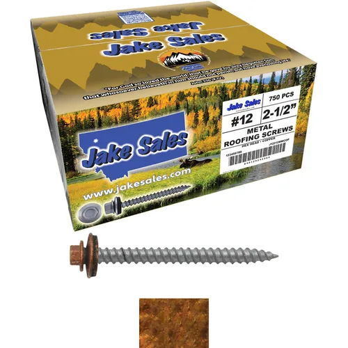 Miniatura 22 de 12 tornillos para techos de metal gris ABC de 2-1/2 pulgadas, cabezal de arandela hexagonal, arranque automático/roscado, arandela EPDM. 1 bolsa