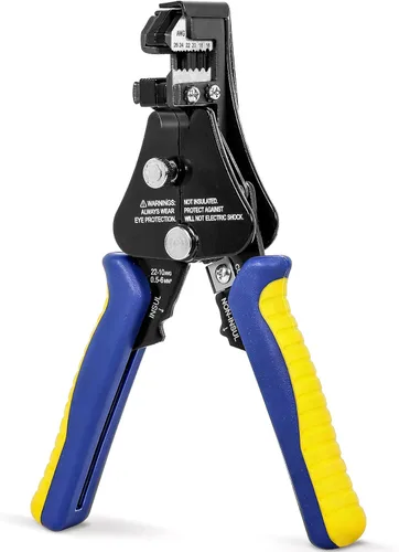 Miniatura 9 de haisstronica Herramienta pelacables, paquete de 2 pelacables automáticos 3 en 1 ajustables y resistentes para 8-26 AWG, pelacables, corte, engaste