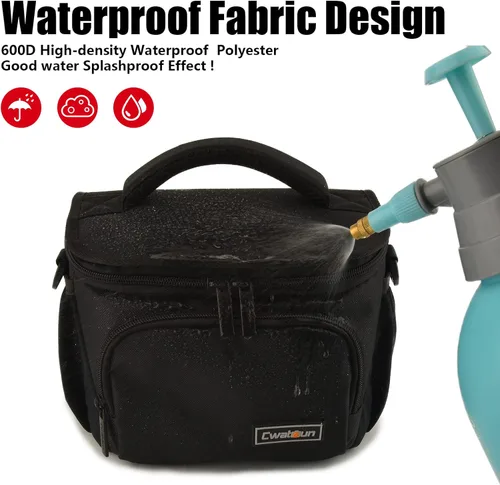Miniatura 9 de Cwatcun Bolso bandolera para cámara pequeña, bolsa bandolera para cámara, impermeable, para fotografía de viaje, para Canon, Nikon, Sony, Fuji
