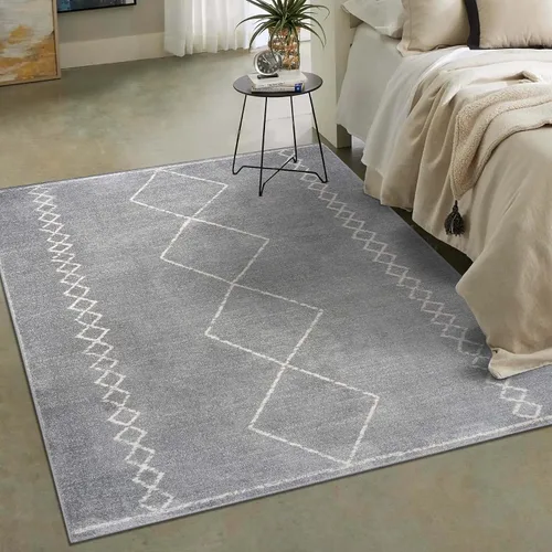 Miniatura 6 de LUXE WEAVERS - Alfombra geométrica marroquí estilo boho, color gris, tamaño 8 x 10, Daphnes 2735