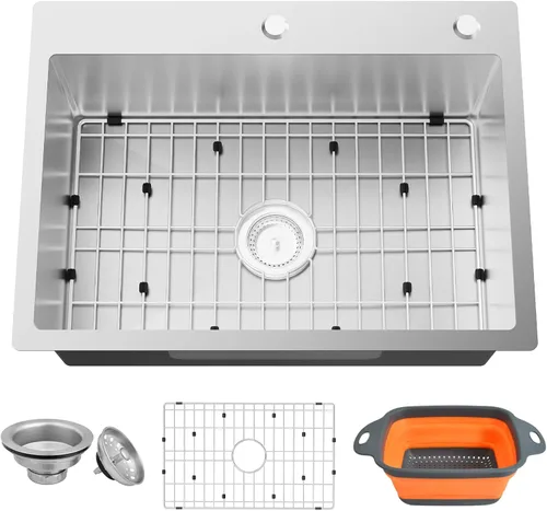 Miniatura 15 de Fregadero de cocina negro, fregadero de barra de acero inoxidable de 15 x 17 pulgadas, fregadero de cocina pequeño, elección ideal para espacios