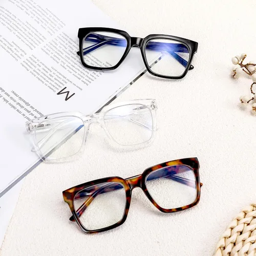 Miniatura 6 de EASY READ 3 pares de anteojos de lectura para mujer, cuadrados, con bloqueo de luz azul anti UV, lectores de computadora con bisagra de resorte