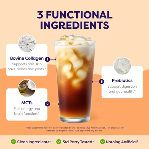 Miniatura 6 de Javvy Crema proteica para café, crema sin azúcar con 0.43 onzas de colágeno, aceite MCT, crema de café keto en polvo para el cabello, la piel