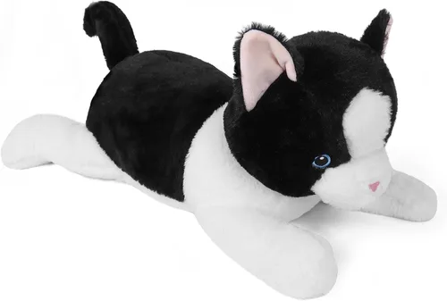 Miniatura 6 de JellyMallow Animales de Peluche con Peso de Gato de 5 libras y 24 pulgadas, Almohada de Felpa de Gato con Peso Acurrucable Peluches Gigantes Regalos