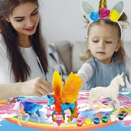 Miniatura 5 de whatstem Kit de Pintura de Unicornio DIY Artes y Manualidades para Niños o Niñas Decorar y Dibujar Juguetes 3D para Niños Regalo (6 Unicornios)