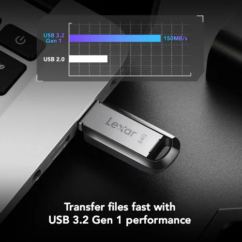 Miniatura 3 de Lexar JumpDrive M4000 - Unidad flash USB 3.2 Gen 1 de 64 GB para expansión de almacenamiento y respaldo, lectura de hasta 150 MB/s, color negro
