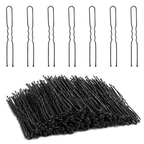 Miniatura 11 de Tbestmax 300 alfileres de moño en forma de U, para sujetar el pelo de ballet, red de pelo para mujer, 2.3 pulgadas, marrón 6CM Marrón - 300 Pcs