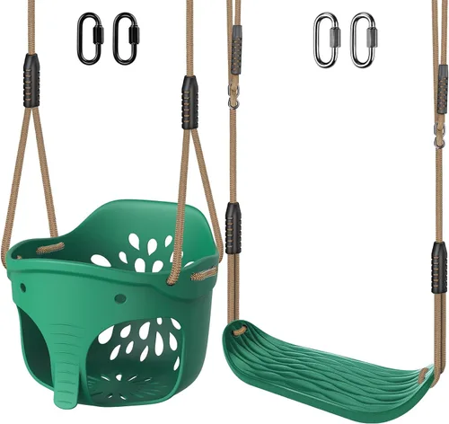 Miniatura 18 de SELEWARE Asiento de columpio resistente para adultos y niños, columpio de árbol con cuerdas a prueba de clima, accesorios para patio trasero