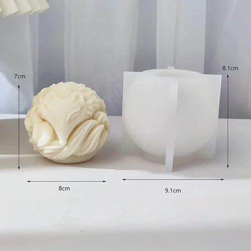 Miniatura 6 de Moldes de resina y silicona de zorro animal - Moldes 3D de zorro y vela para hacer jabón y velas