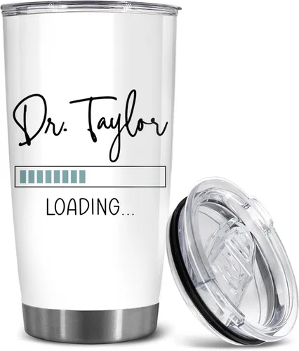 Miniatura 11 de BECHUSKY Regalo de graduación de doctorado personalizado, taza de doctorado con nombre personalizado, vaso de doctorado para hombres y mujeres
