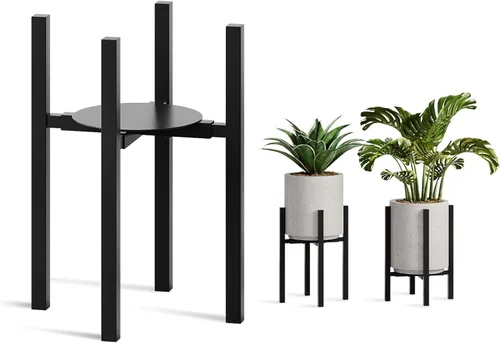 Miniatura 10 de Soporte ajustable de metal para plantas de interior, macetas de 8 a 14 pulgadas, soporte moderno de mediados de siglo, resistente carga de 160