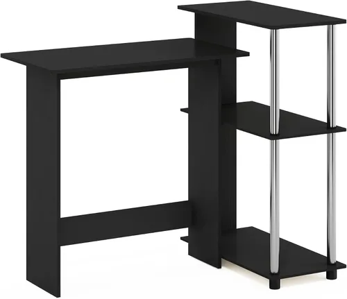 Miniatura 5 de Furinno Abbott - Escritorio esquinero para computadora con estantería, americano/cromado