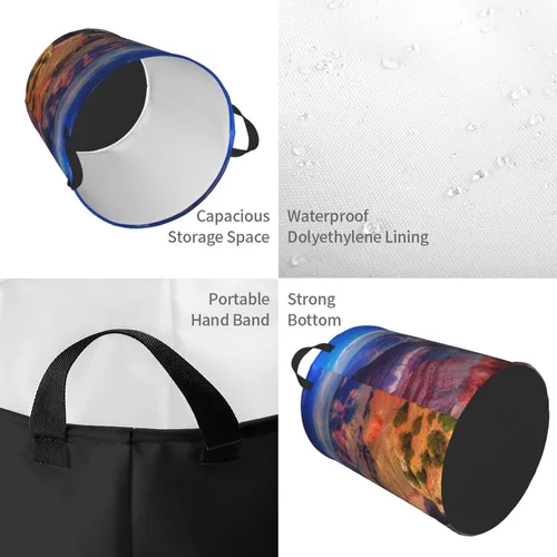 Miniatura 4 de Beauty Grand Canyon print Circular Hamper Waterproof Storage Bin Organizer Basket Laundry Hamper With Handles For Clothes Toys Small