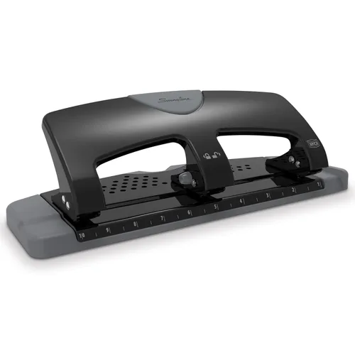 Swingline Perforadora de 3 agujeros, capacidad para 20 hojas, perforadora de 3 anillos, perforadora de papel, SmartTouch de bajo esfuerzo, negro y