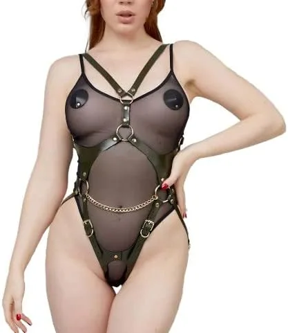 Cinturón de cuero punk, tirantes para el cuerpo, lencería gótica, liguero, fiesta, Halloween, cadena corporal, accesorios para mujeres y niñas