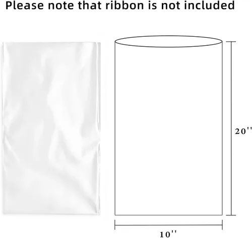 Miniatura 2 de Morepack Bolsas de celofán de 10 x 20 pulgadas, bolsas de regalo de celofán transparente para tazas, botellas, 30 piezas (lazo y cinta no incluidos)