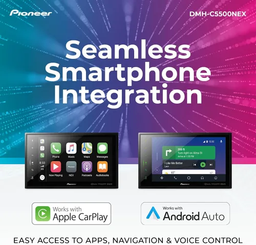 Miniatura 3 de Pioneer DMH-C5500NEX - Receptor multimedia digital de 8 pulgadas - Apple CarPlay con cable, Android Auto, Bluetooth incorporado y Amazon Alexa a