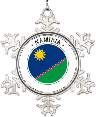 Miniatura 8 de Adorno de copo de nieve de bandera de México para decoración de árbol de Navidad, recuerdo de ciudad de campo, adornos de Navidad personalizados