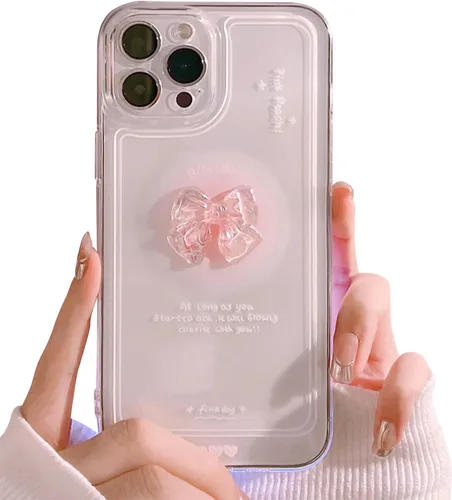 Miniatura 13 de Ownest Compatible para iPhone 7/iPhone 8/iPhone SE Linda Funda de 3D Rosa Moño Delgado Transparente Diseño Estético Protección para Lente de Cámara